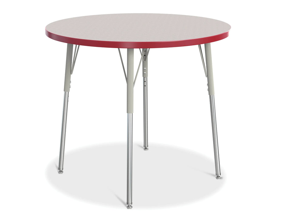 Berries® Round Activity Table - 36" Diameter, A-height - Freckled Gray/Red/Gray