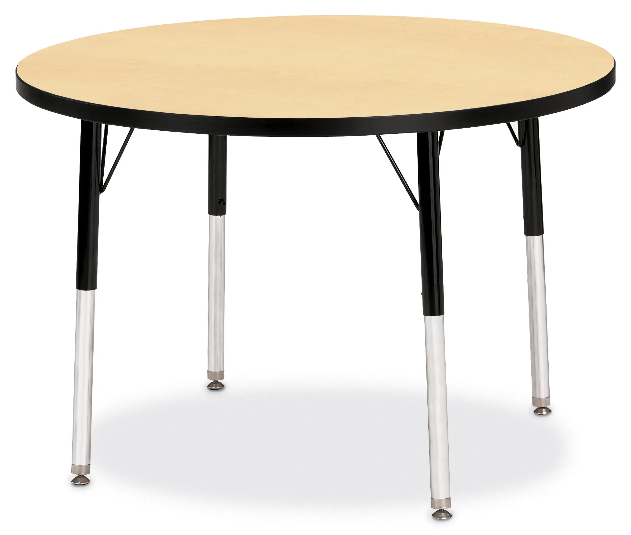 Berries® Round Activity Table - 36" Diameter, A-height - Maple/Black/Black