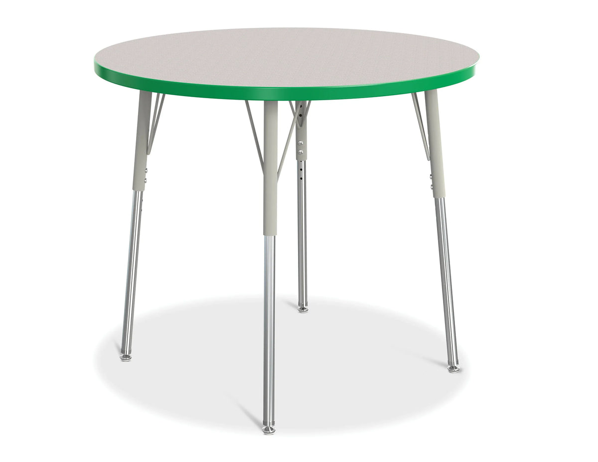 Berries® Round Activity Table - 36" Diameter, A-height - Freckled Gray/Green/Gray