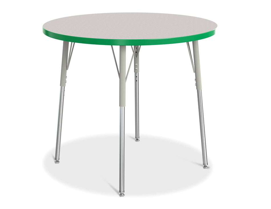 Berries® Round Activity Table - 36" Diameter, A-height - Freckled Gray/Green/Gray