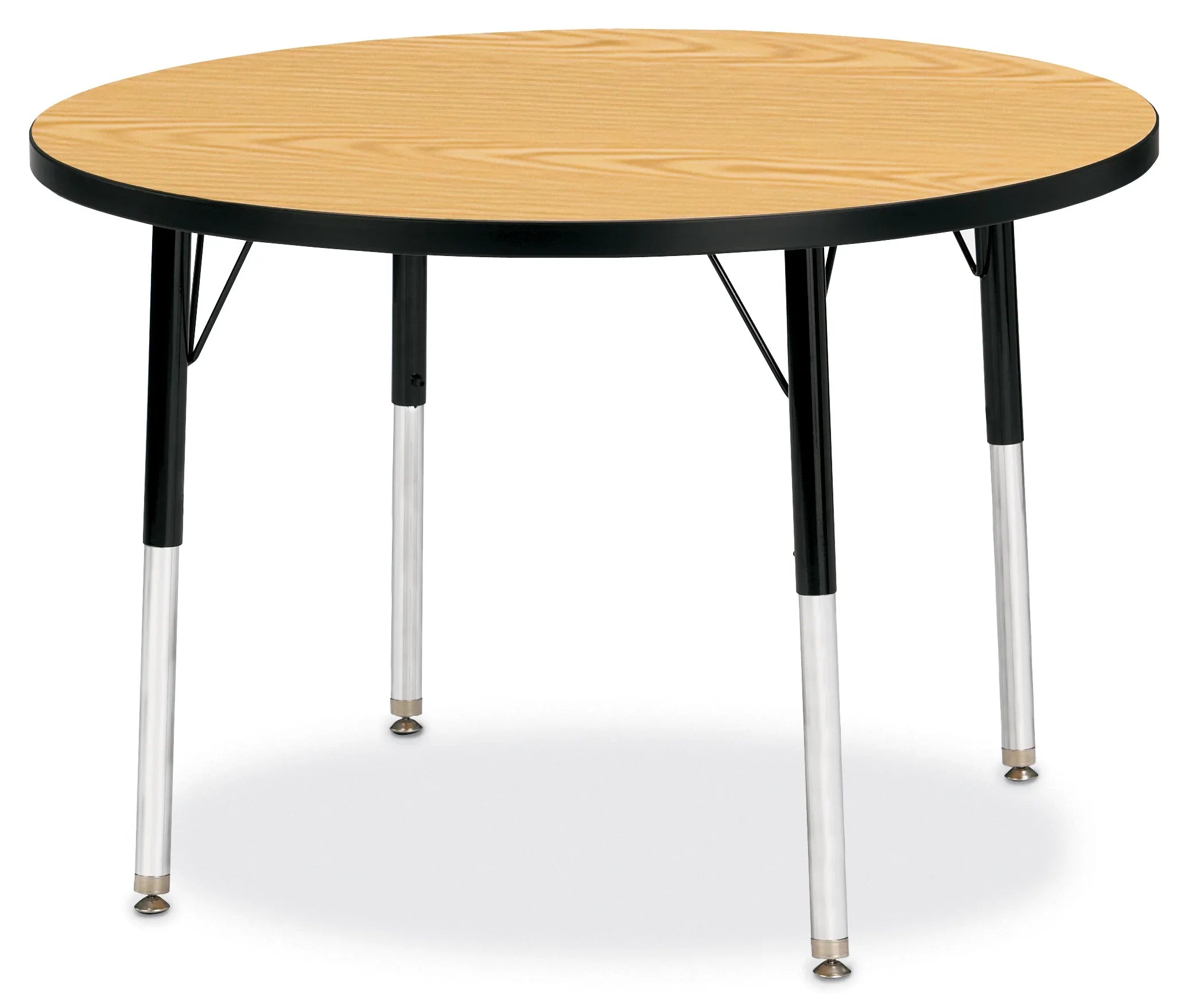 Berries® Round Activity Table - 36" Diameter, A-height - Oak/Black/Black