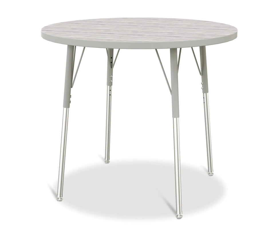Berries® Round Activity Table - 36" Diameter, A-height - Driftwood Gray/Gray/Gray