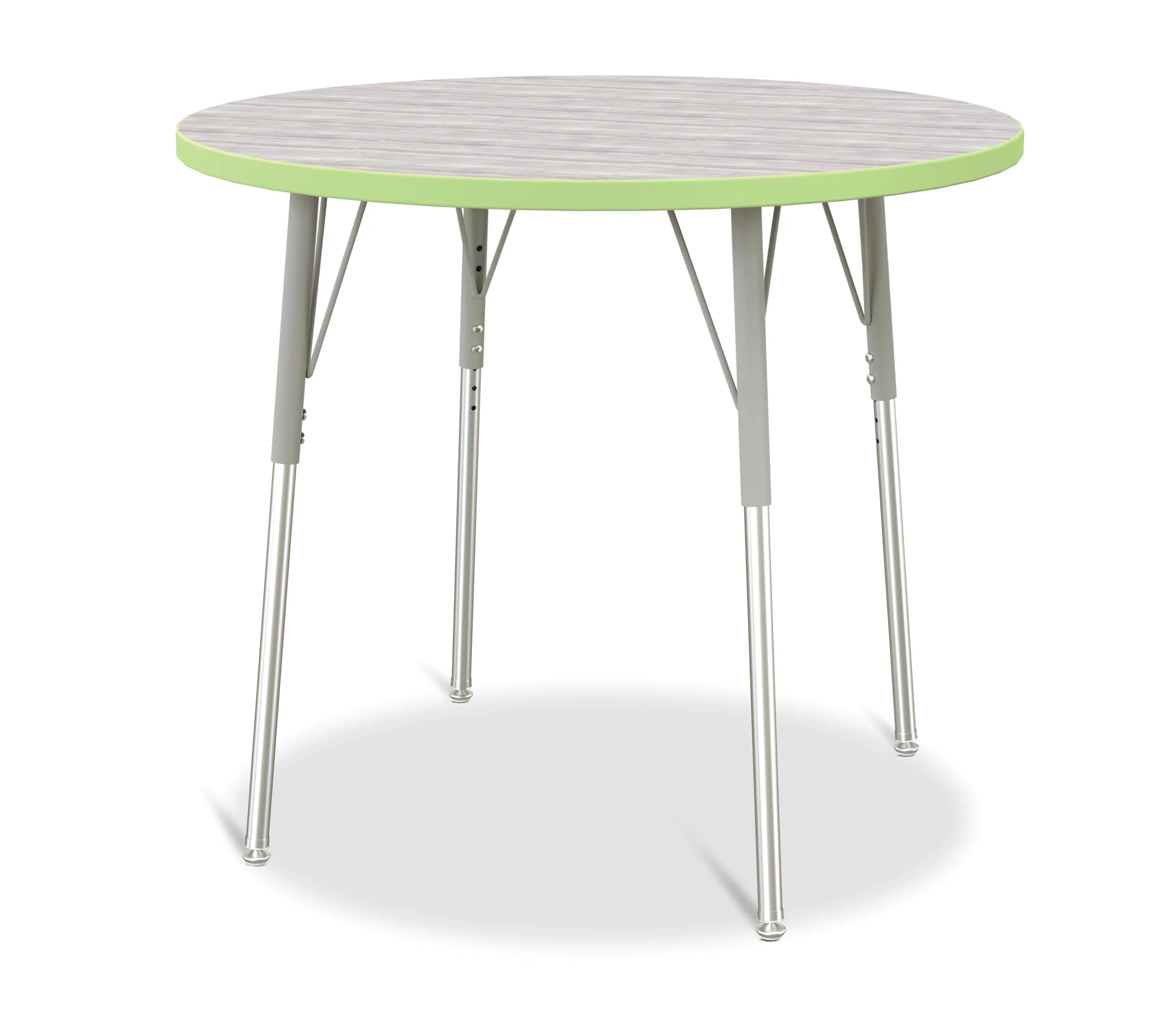 Berries® Round Activity Table - 36" Diameter, A-height - Driftwood Gray/Key Lime/Gray