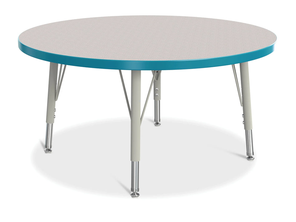 Berries® Round Activity Table - 36" Diameter, E-height - Freckled Gray/Teal/Gray