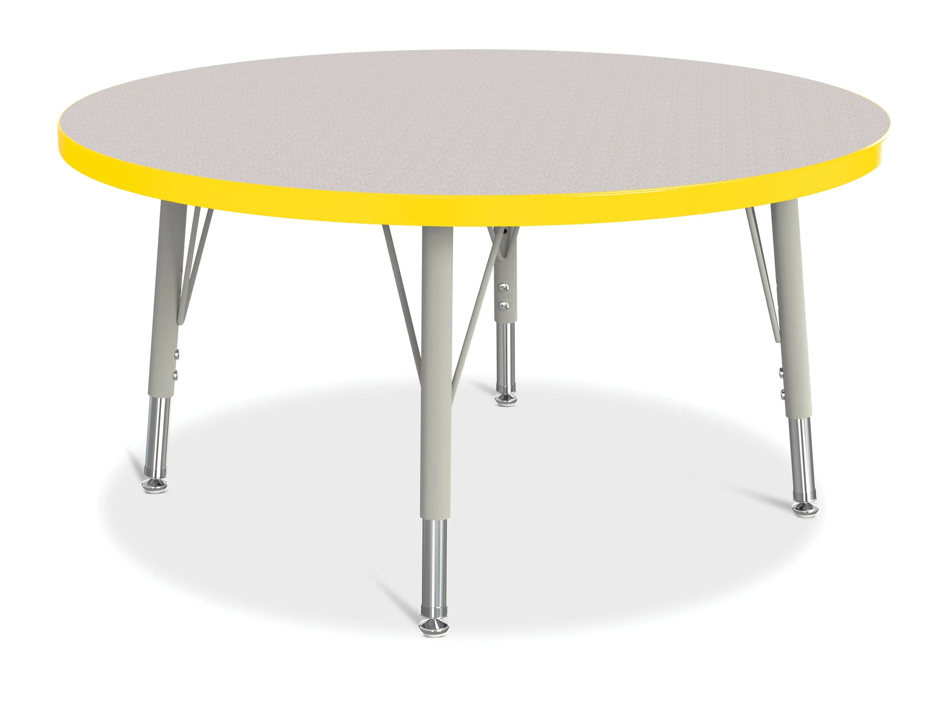 Berries® Round Activity Table - 36" Diameter, E-height - Freckled Gray/Yellow/Gray