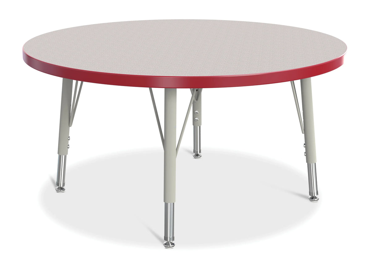 Berries® Round Activity Table - 36" Diameter, E-height - Freckled Gray/Red/Gray