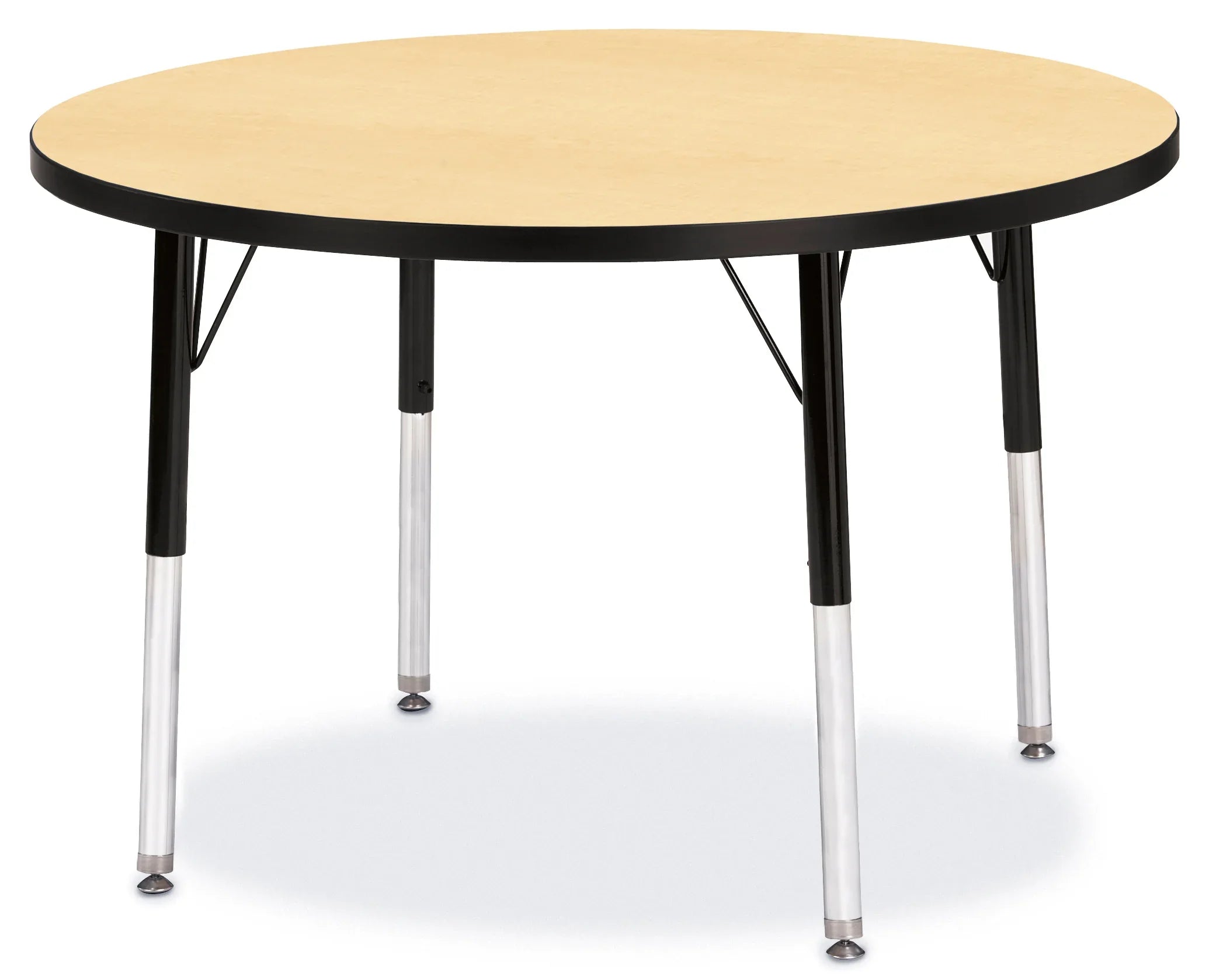 Berries® Round Activity Table - 36" Diameter, E-height - Maple/Black/Black