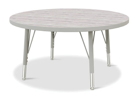 Berries® Round Activity Table - 36" Diameter, E-height - Driftwood Gray/Gray/Gray