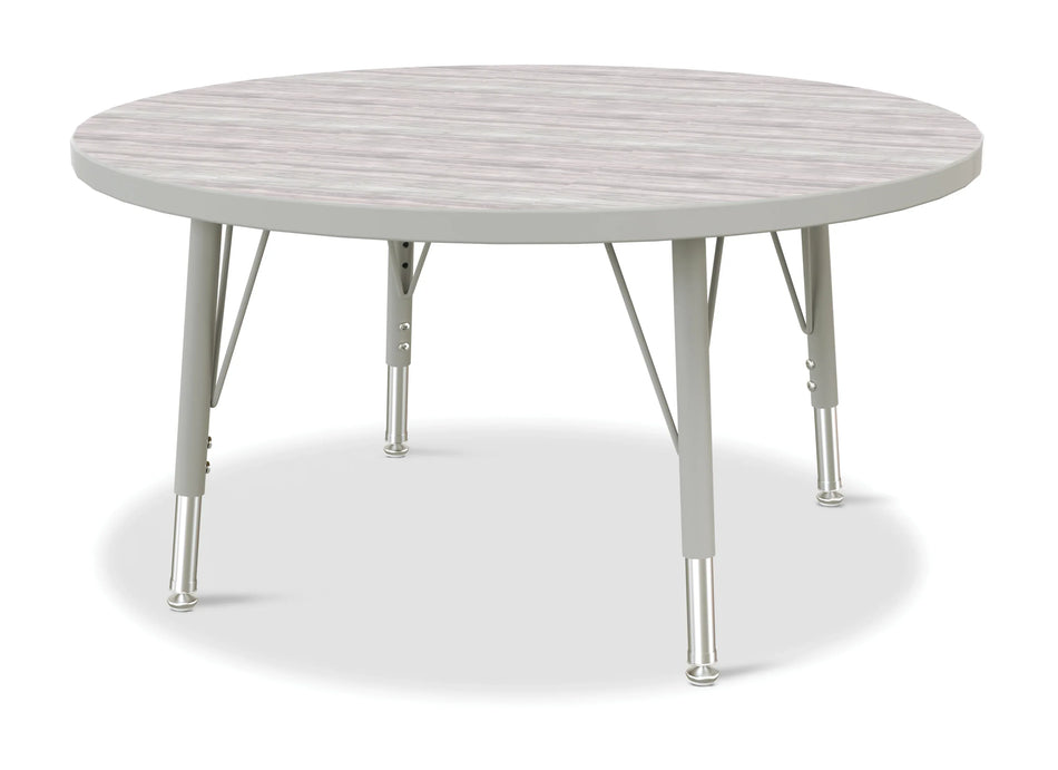 Berries® Round Activity Table - 36" Diameter, E-height - Driftwood Gray/Gray/Gray