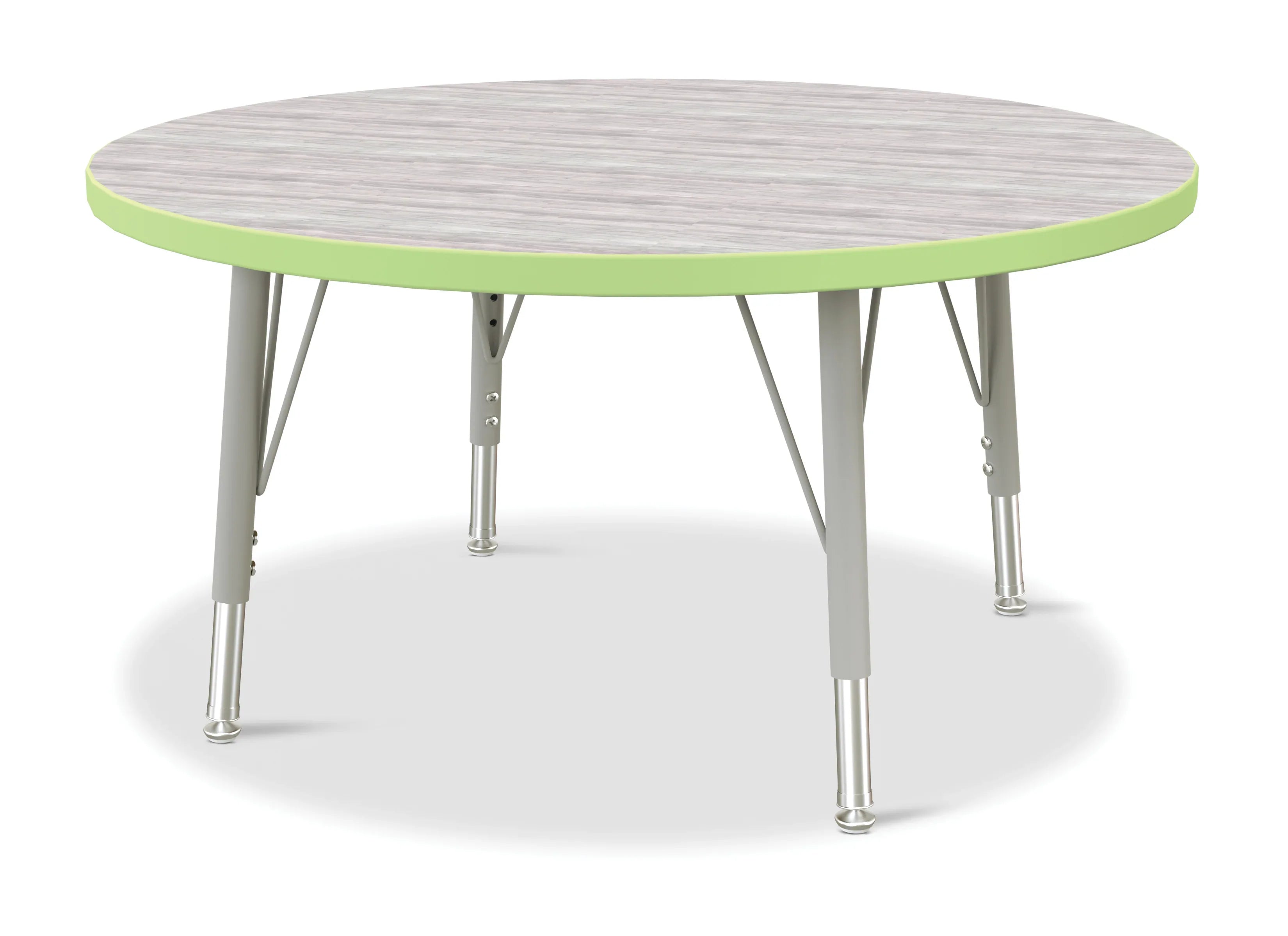 Berries® Round Activity Table - 36" Diameter, E-height - Driftwood Gray/Key Lime/Gray