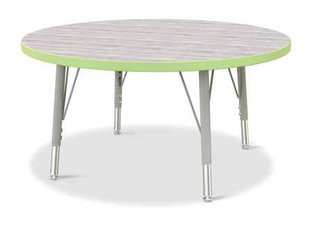 Berries® Round Activity Table - 36" Diameter, E-height - Driftwood Gray/Key Lime/Gray