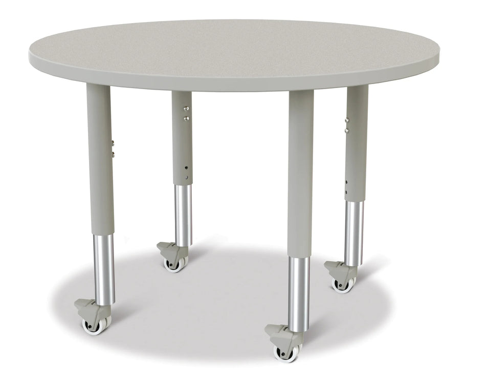 Berries® Round Activity Table - 36" Diameter, Mobile - Freckled Gray/Gray/Gray