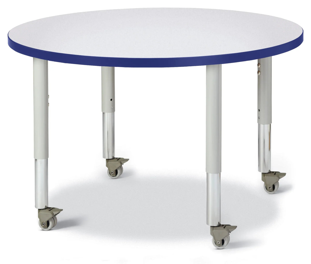 Berries® Round Activity Table - 36" Diameter, Mobile - Freckled Gray/Blue/Gray