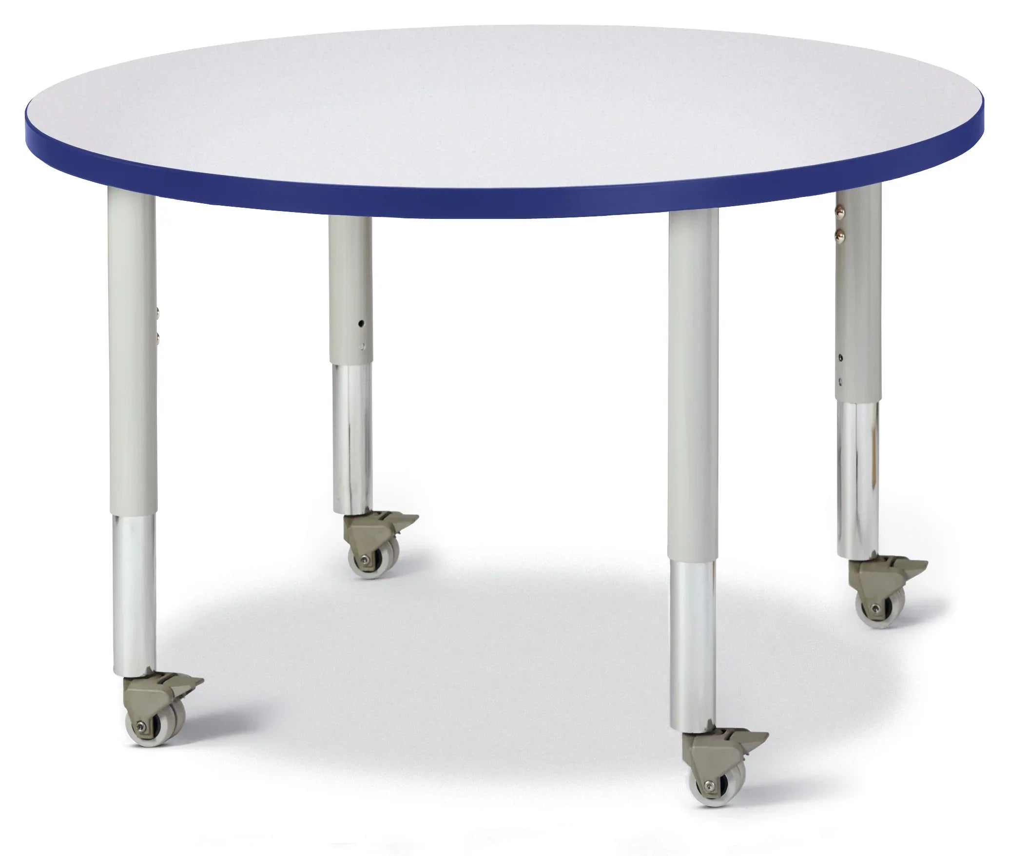 Berries® Round Activity Table - 36" Diameter, Mobile - Freckled Gray/Blue/Gray