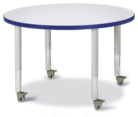 Berries® Round Activity Table - 36" Diameter, Mobile - Freckled Gray/Blue/Gray