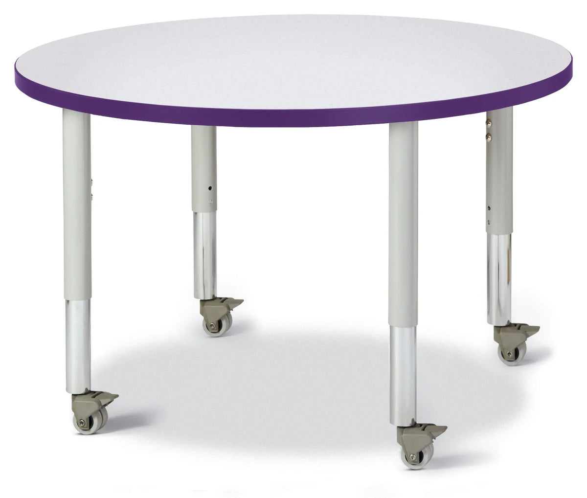 Berries® Round Activity Table - 36" Diameter, Mobile - Freckled Gray/Purple/Gray