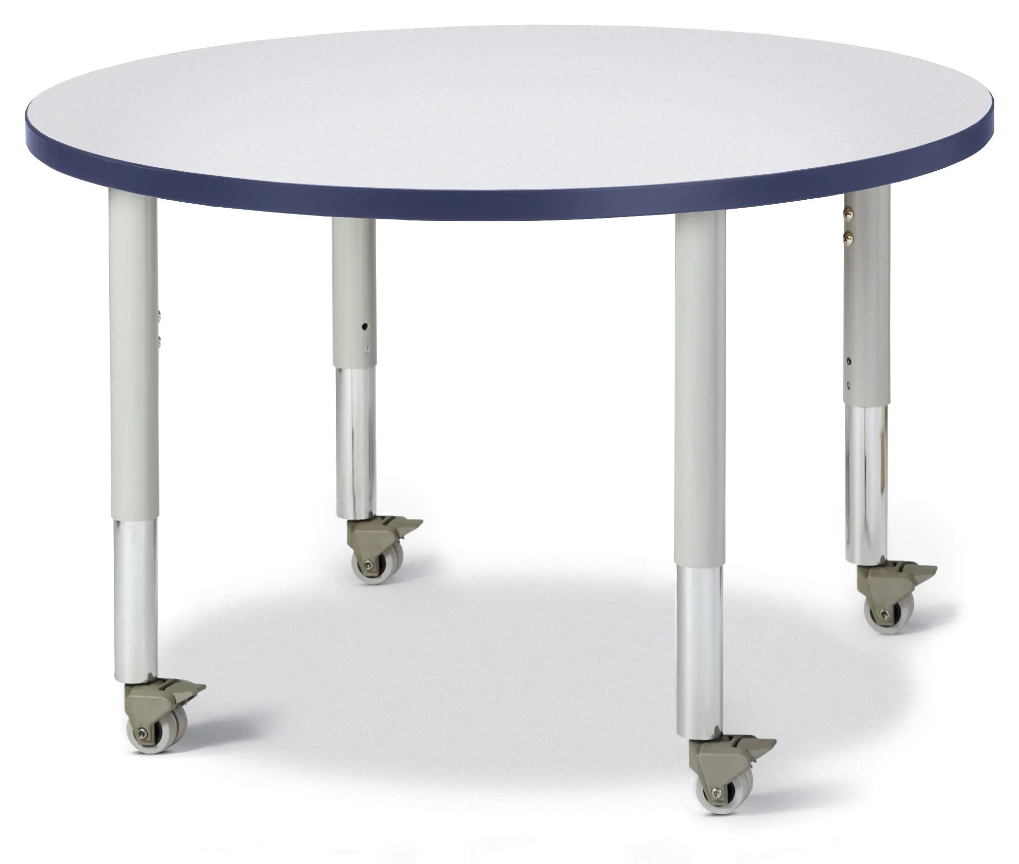 Berries® Round Activity Table - 36" Diameter, Mobile - Freckled Gray/Navy/Gray