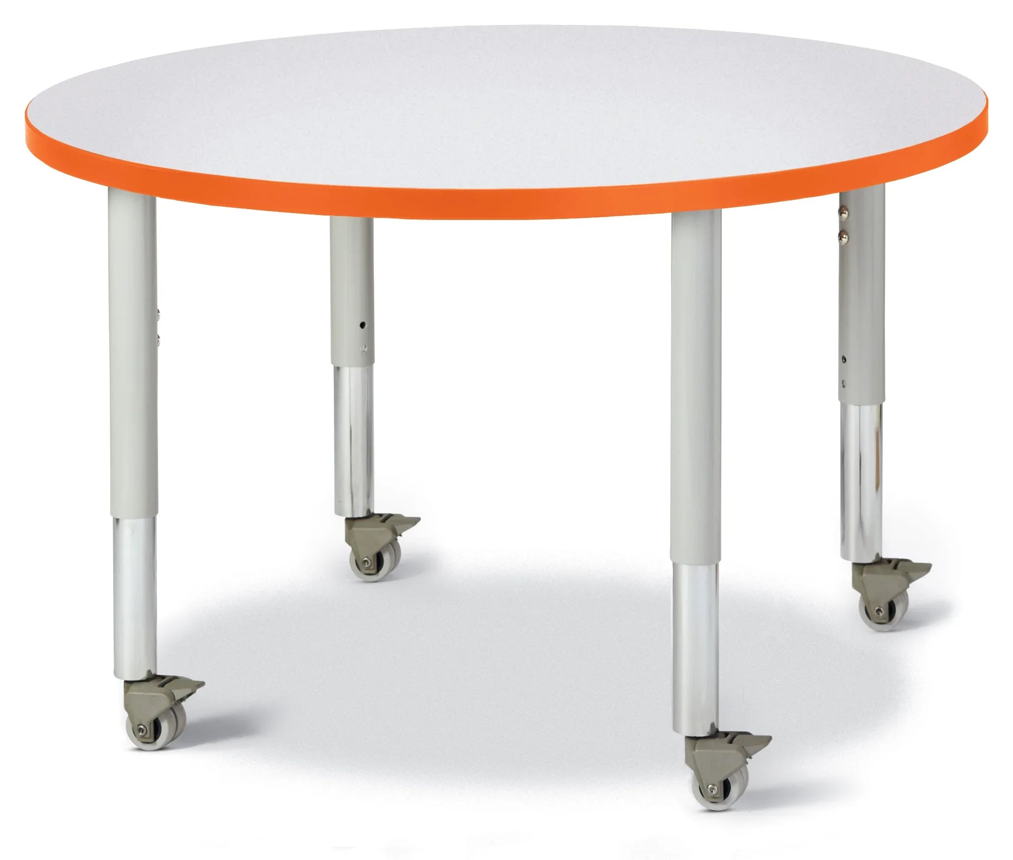 Berries® Round Activity Table - 36" Diameter, Mobile - Freckled Gray/Orange/Gray