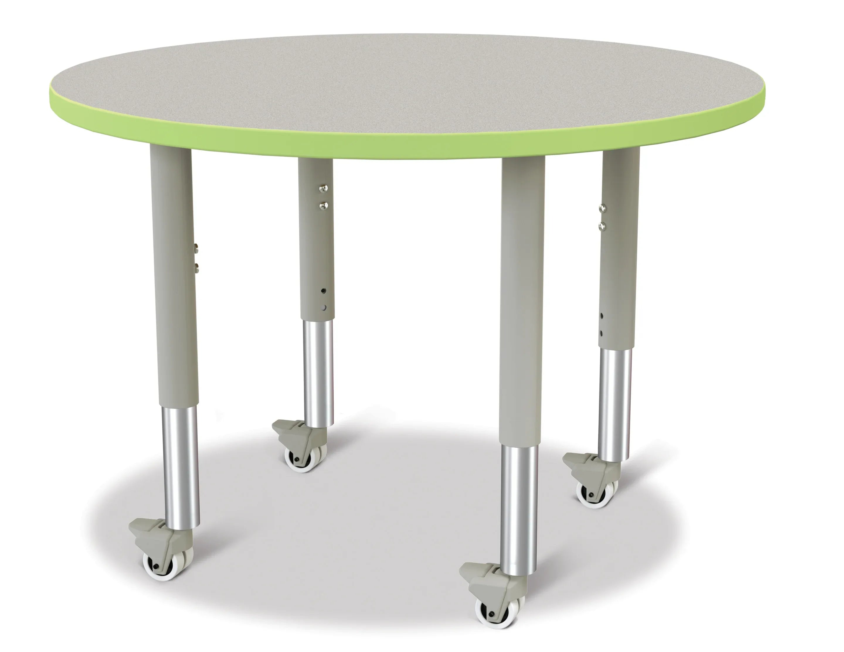 Berries® Round Activity Table - 36" Diameter, Mobile - Freckled Gray/Key Lime/Gray