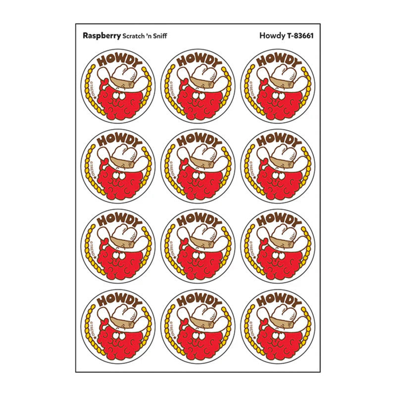 Howdy/ Raspberry Scent Stickers, 24 ct.