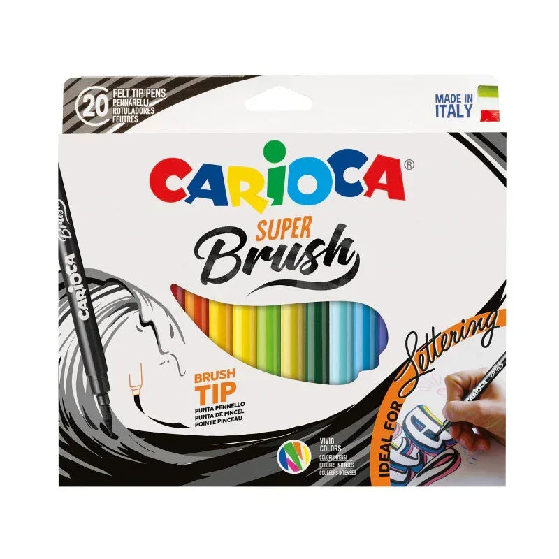 Super Brush Felt Tip Washable Pens - 20 Pieces