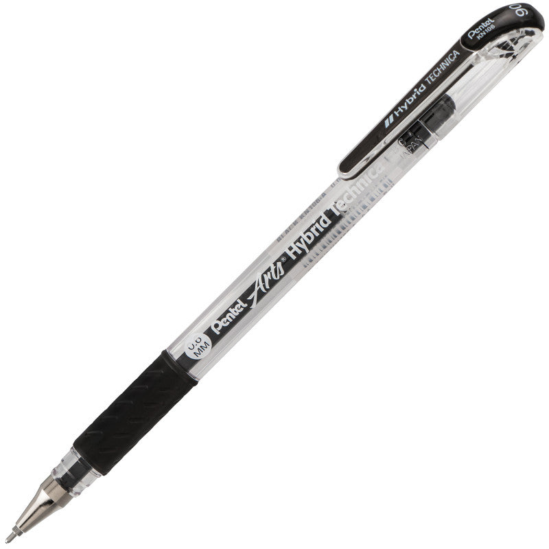 Hybrid Technica (0.6mm) Gel Pen, Black Ink, Pack of 12