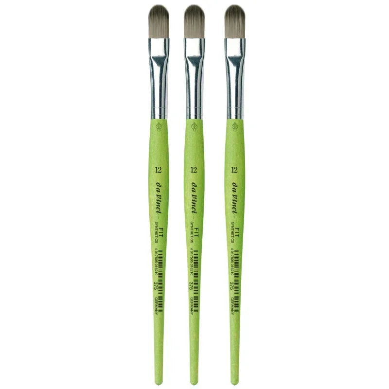 FIT Synthetics Student Brush, Synthetic, Acrylic & Tempera, Filbert, Series 375, Size 12, Pack of 3