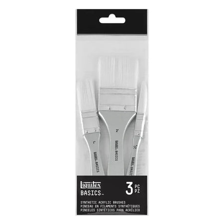 BASICS Large Scale Paint Brushes, Synthetic Hair, Set of 3