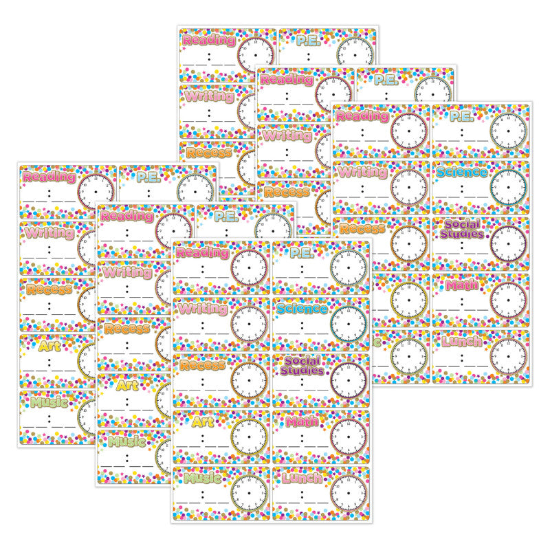 Die-Cut Magnets, Confetti Schedule Cards, 10 Per Pack, 6 Packs