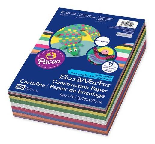 PRANG CONSTRUCTION PAPER SMART-STACK 9" X 12" ASSORTED COLORS 300 SHEETS (PAC6525)