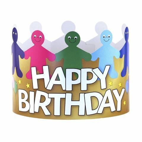 Hygloss 24-Piece Happy Birthday Paper Crowns 65255