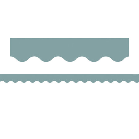 Stone Blue Scalloped Border Trim, 35 Feet