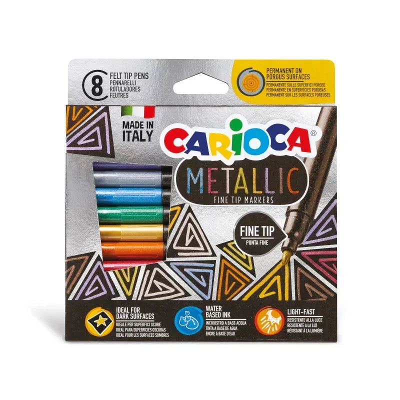 Metallic Felt Tip Pens Fine Tip Markers - 8 Pieces