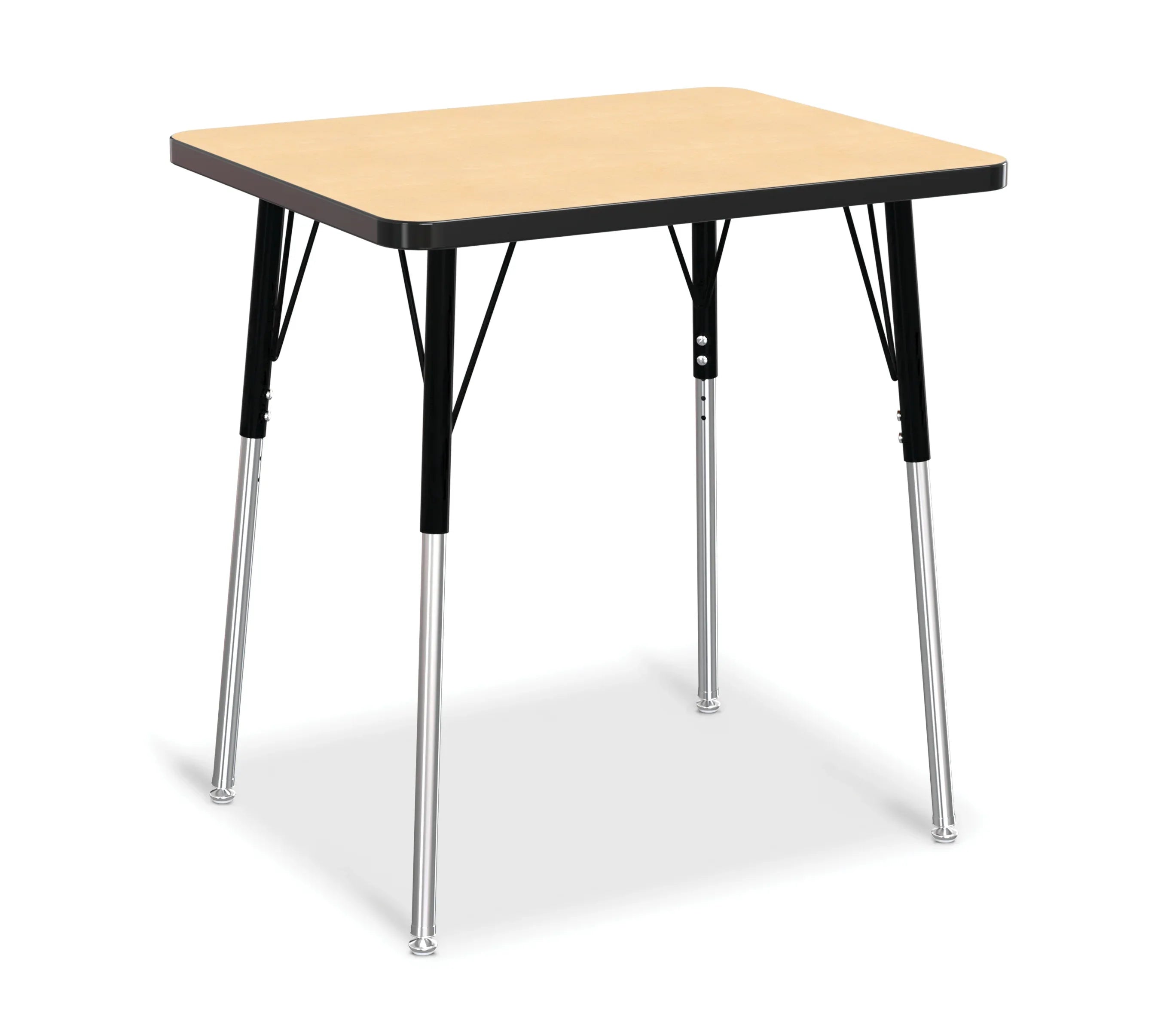 Berries® Rectangle Student Desk - 24" X 30", A-height - Maple/Black/Black