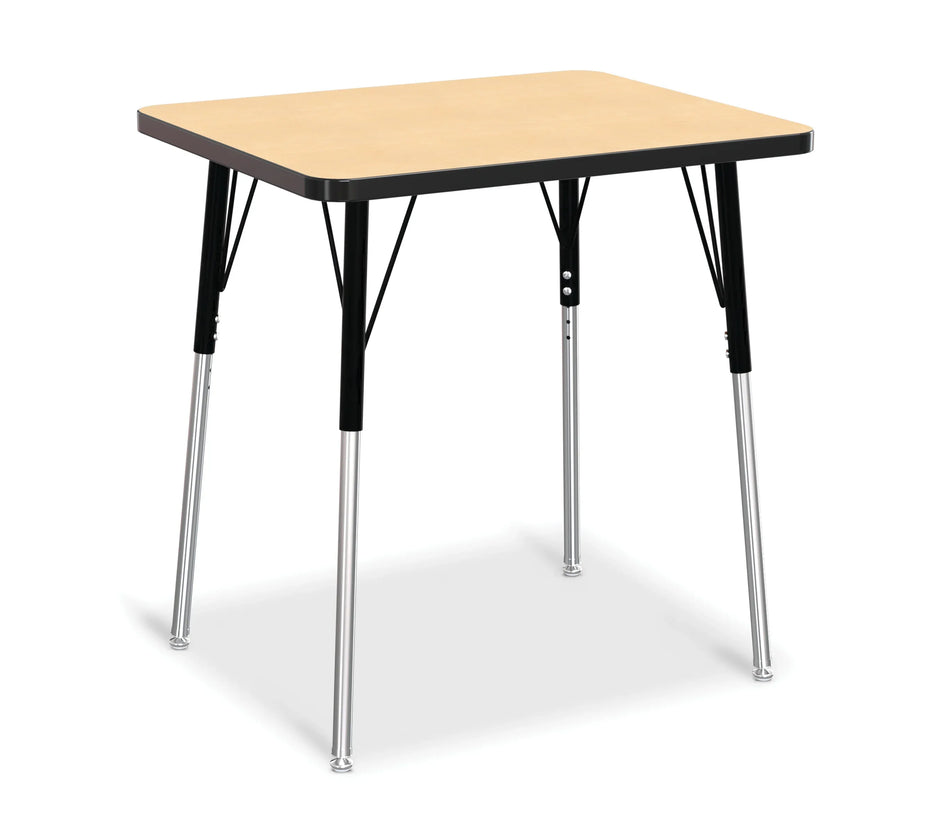 Berries® Rectangle Student Desk - 24" X 30", A-height - Maple/Black/Black