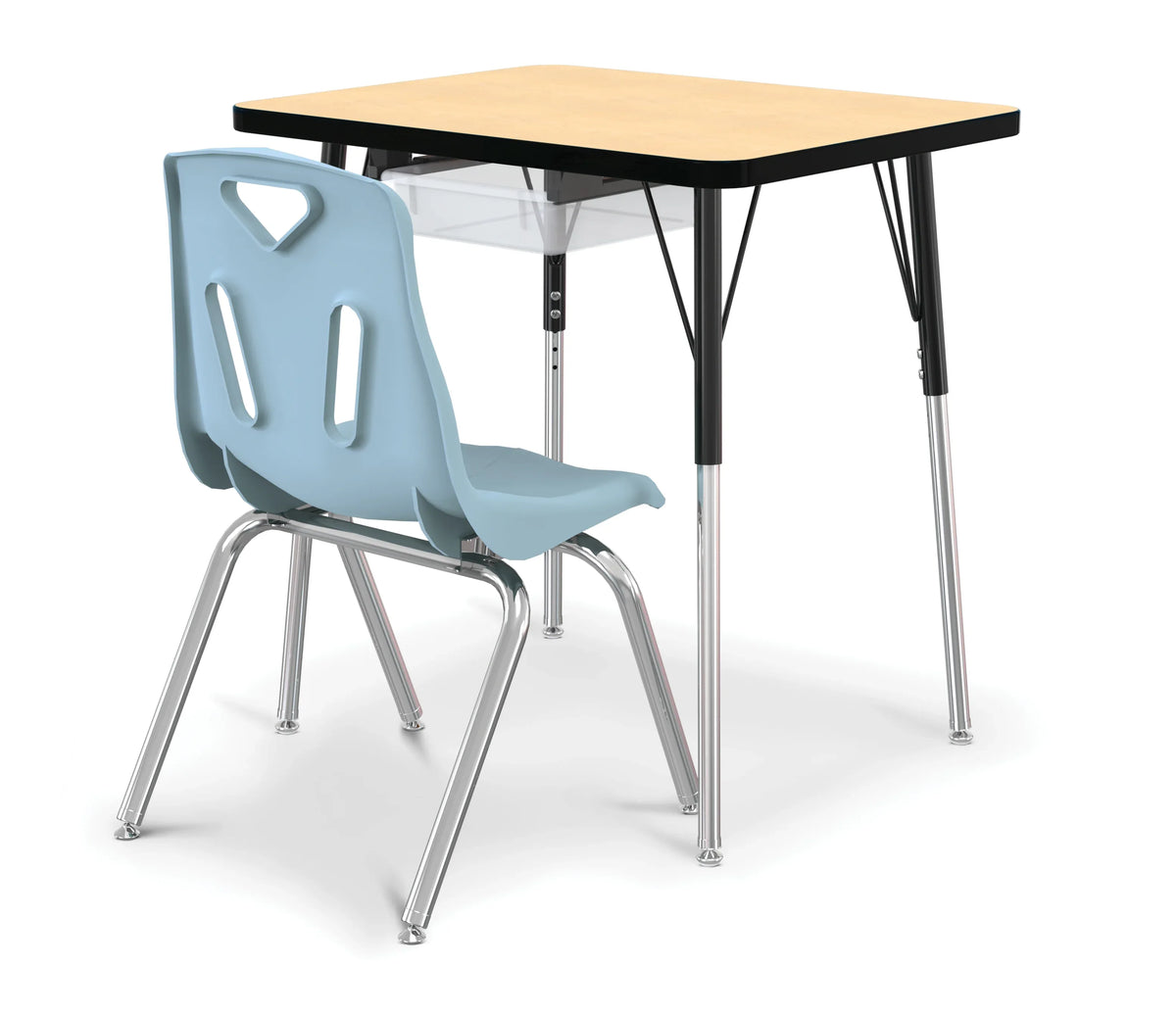 Berries® Rectangle Student Desk - 24" X 30", E-height - Maple/Black/Black