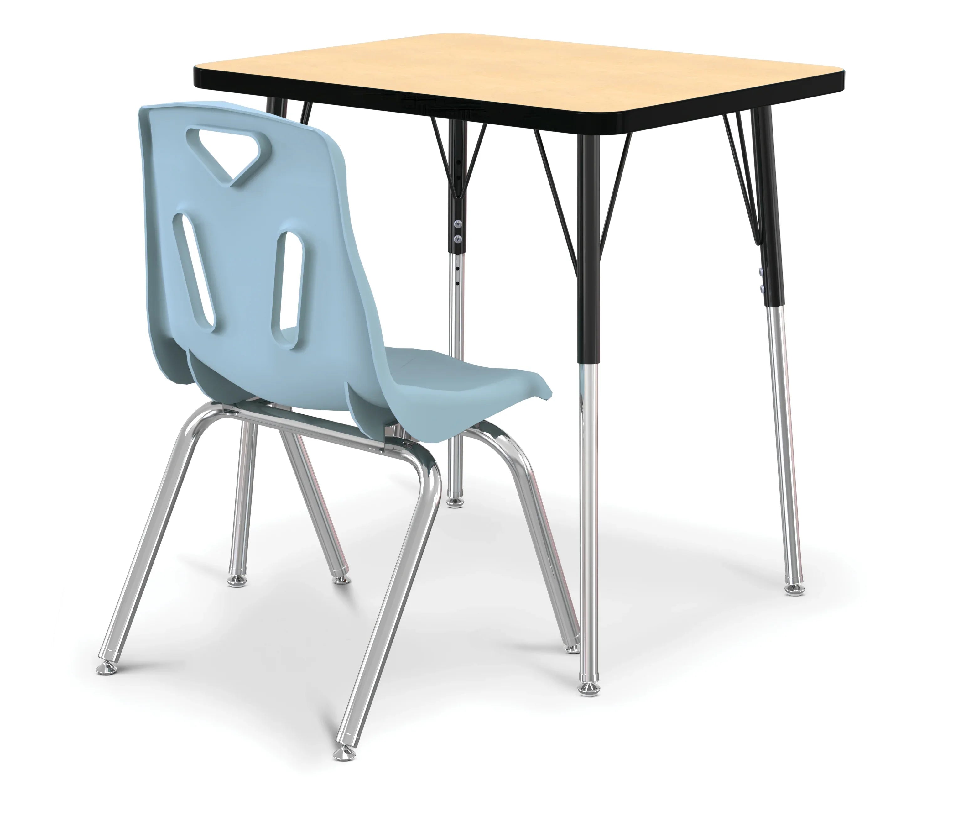 Berries® Rectangle Student Desk - 24" X 30", E-height - Maple/Black/Black