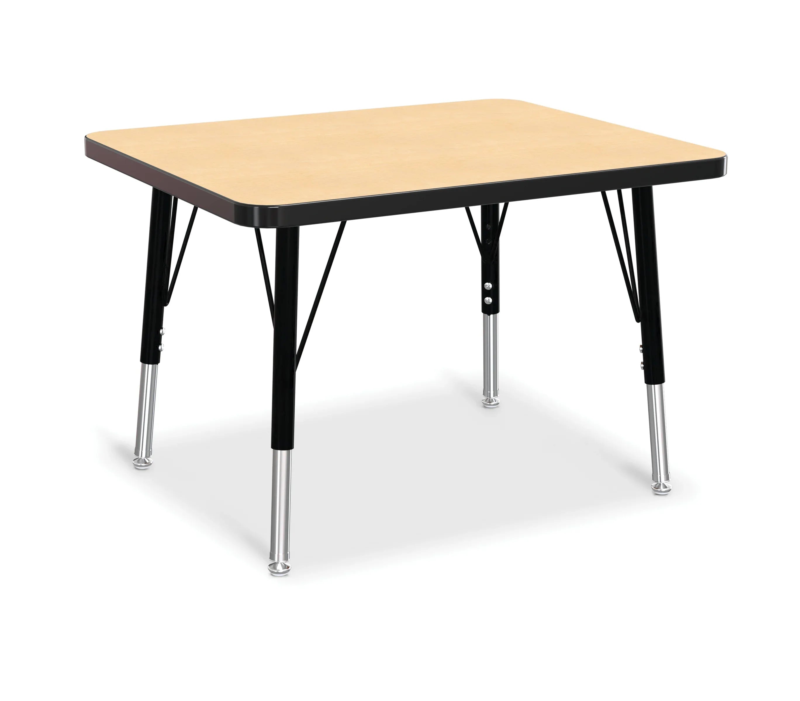 Berries® Rectangle Student Desk - 24" X 30", E-height - Maple/Black/Black