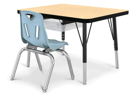 Berries® Rectangle Student Desk - 24" X 30", A-height - Maple/Black/Black