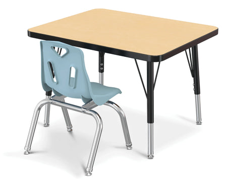 Berries® Rectangle Student Desk - 24" X 30", A-height - Maple/Black/Black