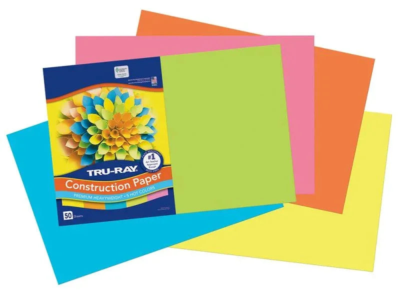 Pacon Tru-Ray Construction Paper 12" x 18" 50 Sheets Per Pack