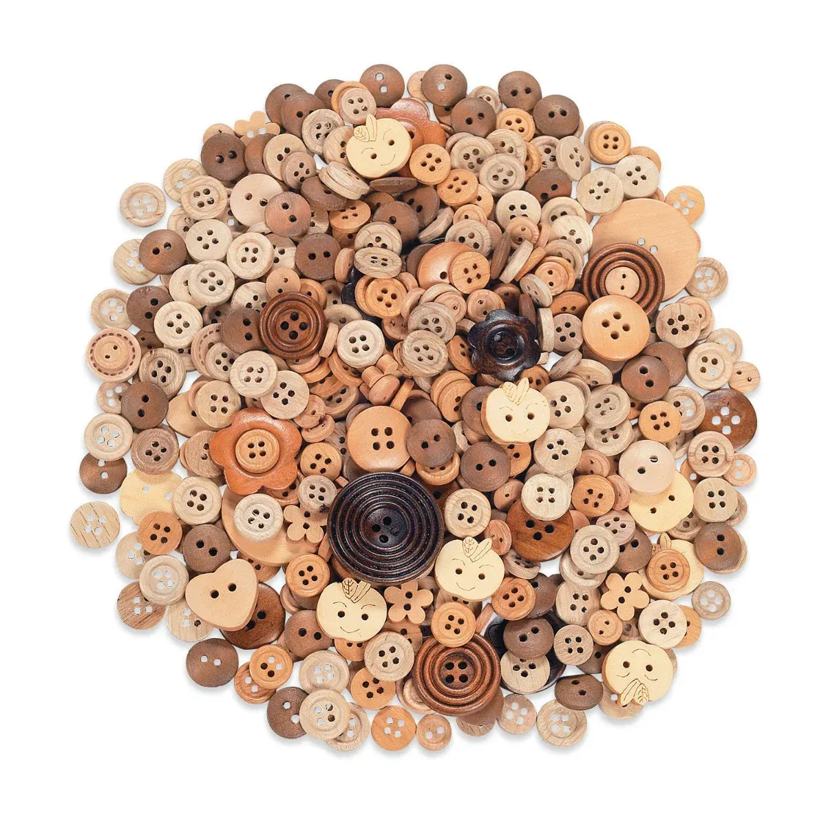 Shaped Wooden Button Assortment - Approx. 300/Pkg.