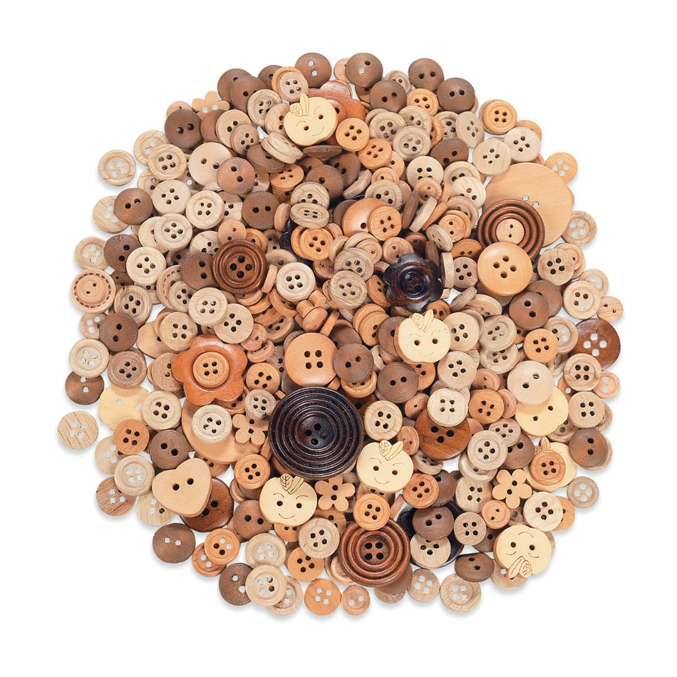 Shaped Wooden Button Assortment - Approx. 300/Pkg.