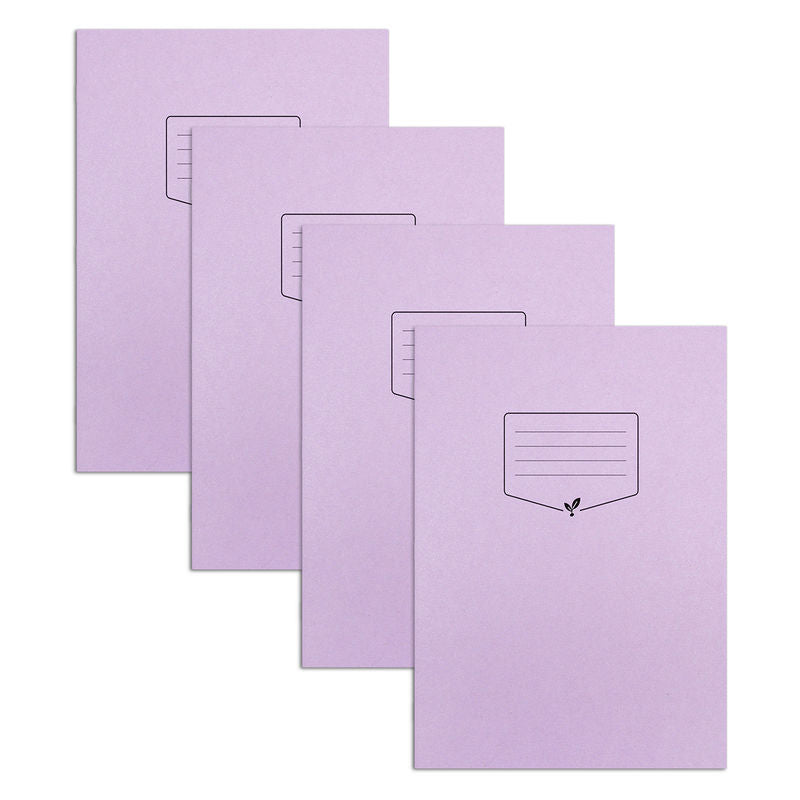 Blue Tinted Paper Handwriting Practice Book, A4, 32 Pages, Purple Cover, 4-Pack