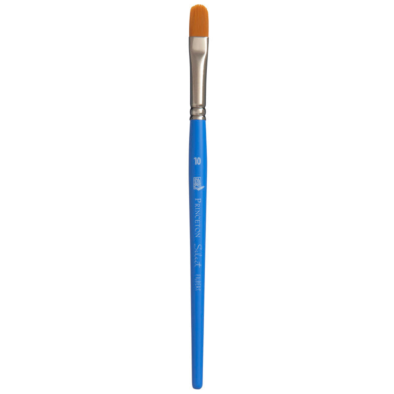 Select Artiste Filbert Brush, Synthetic Bristles, Short Handle Mixed Media Paintbrush, Jewel Blue, Size 10, 1 Count