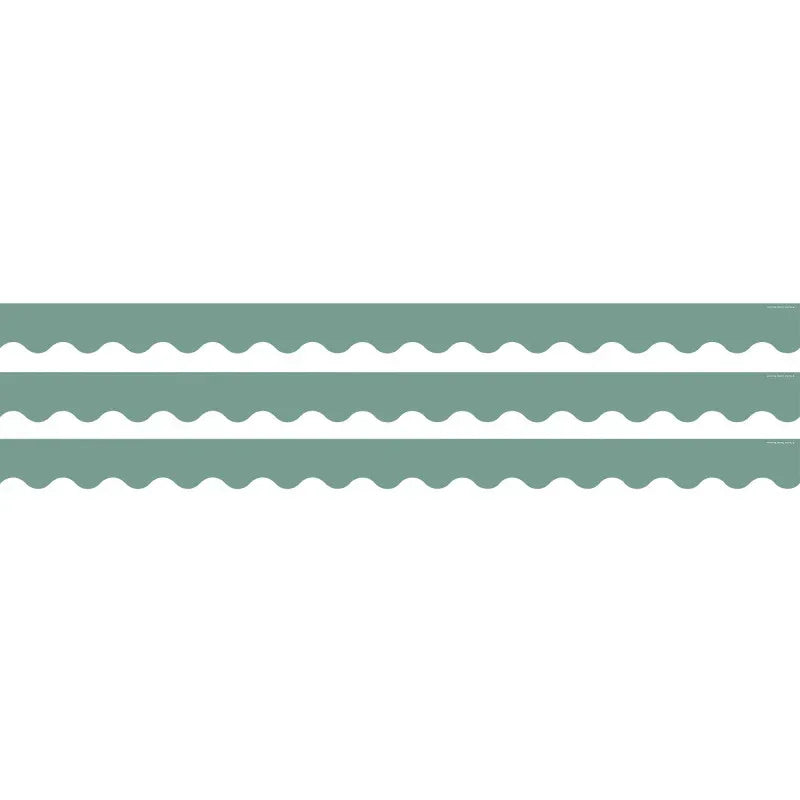 Retreat Green Scalloped Border Trim, 35 Feet Per Pack, 3 Packs