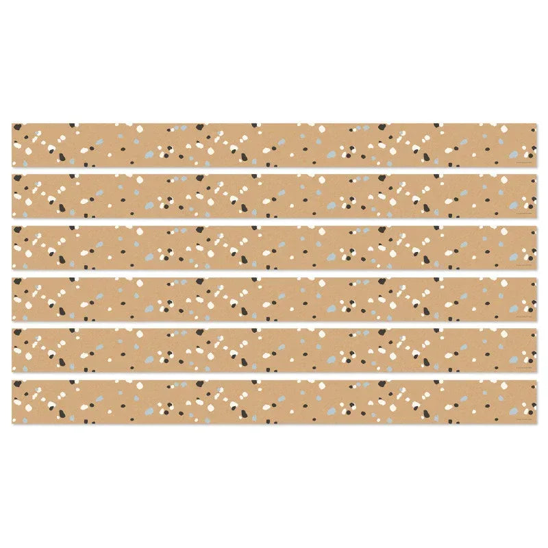 We Belong Speckled Kraft Paper Straight Borders Per Pack, 36 Feet Per Pack, 6 Packs