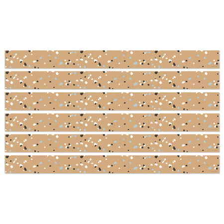 We Belong Speckled Kraft Paper Straight Borders Per Pack, 36 Feet Per Pack, 6 Packs