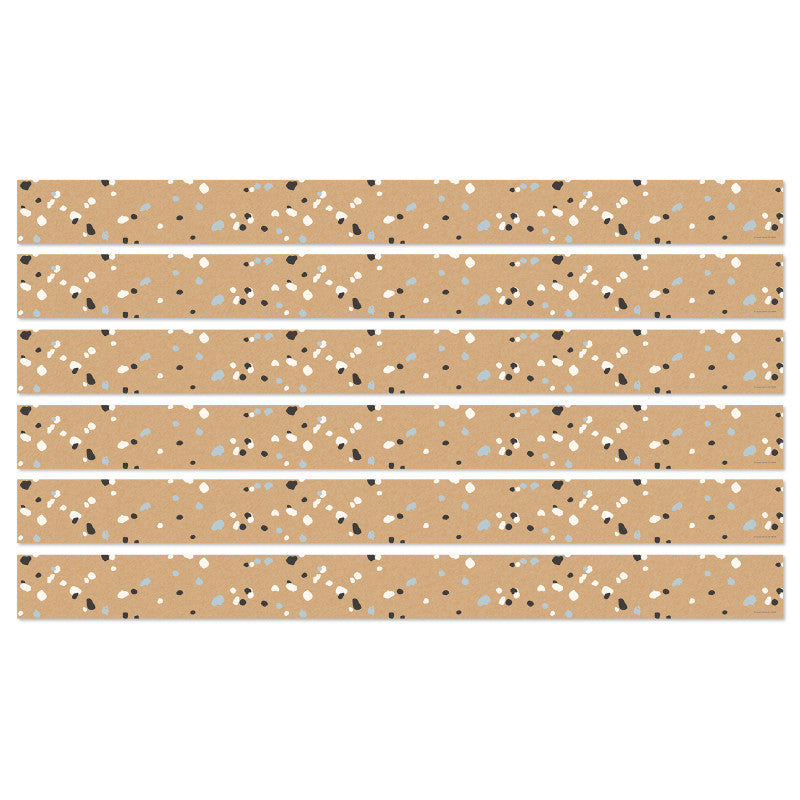 We Belong Speckled Kraft Paper Straight Borders Per Pack, 36 Feet Per Pack, 6 Packs