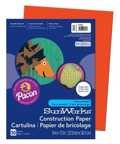 PRANG® Construction Paper 9" x 12" 50 Sheets Per Pack Medium Weight